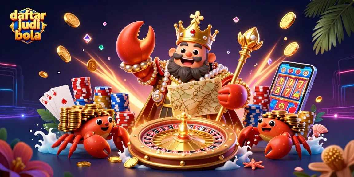 Experience gaming excitement with daftar judi bola, as a golden crab emperor leads the treasure hunt!