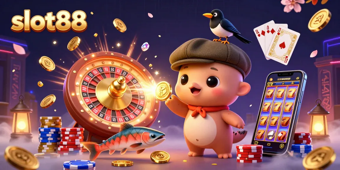 Experience excitement with slot88, showcasing vivid characters and dynamic casino elements for thrilling gameplay.